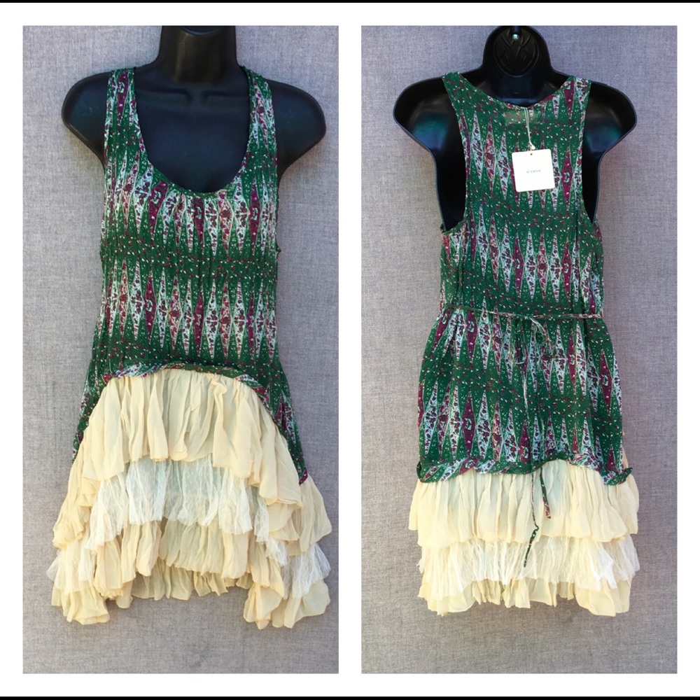 A’reve Green/ Cream New Dress Final Sale - Picture 3 of 3